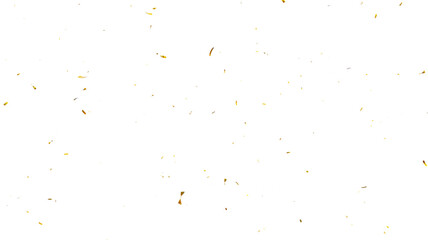 Golden confetti on the white background. Shiny golden confetti falling down. Glittering golden confetti isolated background. Christmas and New Year concept in trendy festive golden color.