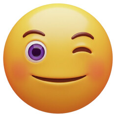 Fototapeta premium Winking Smiley Face Cartoons Stock Illustration