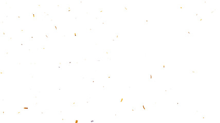 Golden confetti falling down isolated on transparent. 3d Rendering Transparent Confeti. bright confetti isolated for celebrate isolated on transparent background.
