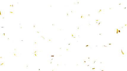 Confetti partical isolated background. 3d Rendering Transparent Confetti. 3d render of Spiral Gold confetti flying. Golden Confetti Transparent Background. Gold Confeti Failling White Background