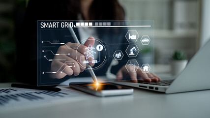 Smart grid system integrating renewable energy sources, energy storage, smart inverters, and demand...