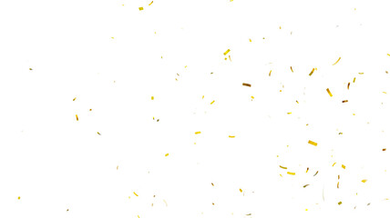 Confetti partical isolated background. 3d Rendering Transparent Confetti. 3d render of Spiral Gold confetti flying. Golden Confetti Transparent Background. Gold Confeti Failling White Background