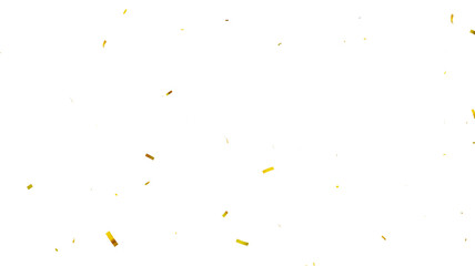 Confetti partical isolated background. 3d Rendering Transparent Confetti. 3d render of Spiral Gold confetti flying. Golden Confetti Transparent Background. Gold Confeti Failling White Background