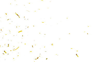 Obraz premium Confetti partical isolated background. 3d Rendering Transparent Confetti. 3d render of Spiral Gold confetti flying. Golden Confetti Transparent Background. Gold Confeti Failling White Background