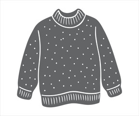 Cozy gray sweater with white dots perfect for cold weather fashion and casual comfort simple design