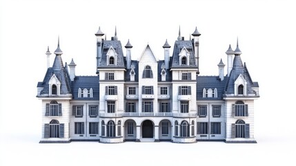 Fototapeta premium A grand, elegant mansion featuring intricate designs and a classic architectural style.