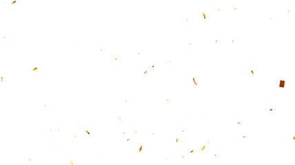 Confetti partical isolated background. 3d Rendering Transparent Confetti. 3d render of Spiral Gold confetti flying. Golden Confetti Transparent Background. Gold Confeti Failling White Background