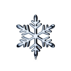 Obraz premium Silver Snowflake with Liquid Metal Effect winter cold
