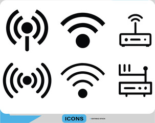 WiFi and Network Icons Wireless Signal Icon Set
Router and Connectivity Icons