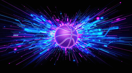 Neon Basketball Energy Burst