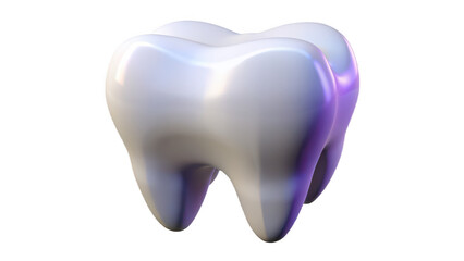 Realistic 3d render of a healthy human molar tooth isolated on transparent background
