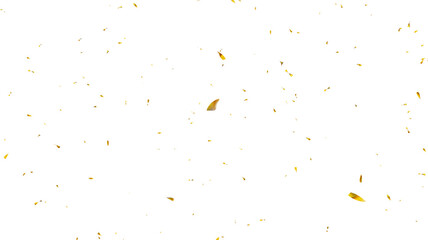 Confetti partical isolated background. 3d Rendering Transparent Confetti. 3d render of Spiral Gold confetti flying. Golden Confetti Transparent Background. Gold Confeti Failling White Background