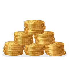 Stacks of golden coins symbolize wealth, finance, and investment success in a financial concept