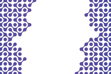 Abstract gradient background with abstract pattern of connected dots, metaball. Purple gradient, minimalistic pattern of circles and dots. Vector illustration.