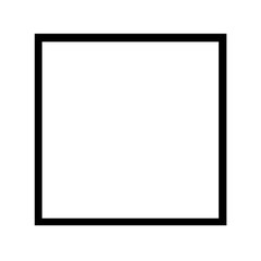 Square shape outline black border geometric form simple figure graphic isolated design element vector illustration