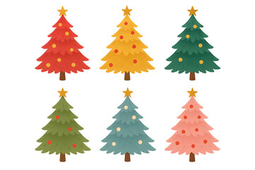 Fototapeta premium Festive Christmas Tree Variety Whimsical Holiday Season Decoration