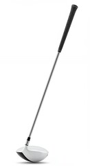 Professional White Golf Driver Club with Carbon Fiber Details and Black Grip Isolated on White Background for Sports Retail and Equipment Marketing