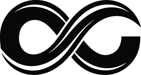 Fototapeta premium Stylish Black Infinity Symbol Design.