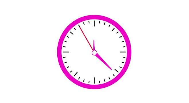 Minimal Neon Clock Animation in 1920x1080 &ndash; Smooth Time Loop