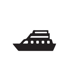 Vector illustration of a nautical boat or ship icon for sea travel and ocean transportation