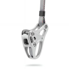 Obraz premium Professional Silver Mechanical Rope Grab Ascender with Webbing Loop for Industrial Rope Access and Rock Climbing Safety Gear