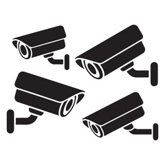 Vector illustration of a set of cc camera