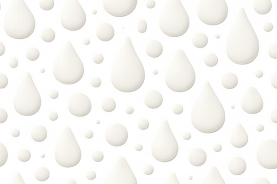 Creamy milk droplets cascading dynamically, forming seamless pattern against transparent backdrop, highlighting dairy freshness and nutritional vibrancy