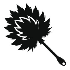 Classic Feather Duster Silhouette for Cleaning, Dusting, and Household Chores Depicted