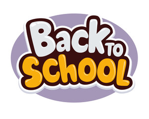 Back to school lettering in modern style. Vector text design.