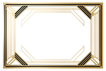 PNG Art deco ornament frame backgrounds gold line.
