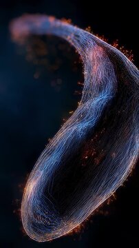 Artistic CGI rendering of a pancreas lit in vibrant orange hues to represent enzymatic attack and pancreatitis progression.