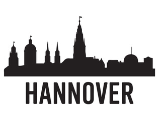 Obraz premium Hannover skyline silhouette. Vector illustration. Vector black silhouette. with white background