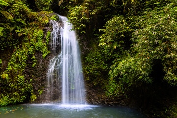 Le SDG waterfall in Martinique, France. The Saut du Gendarme waterfall is a splendid tourist spot...