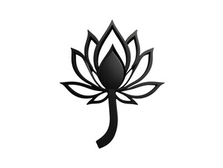 Fototapeta premium Elegant black lotus flower design, symbolizing peace and spirituality.