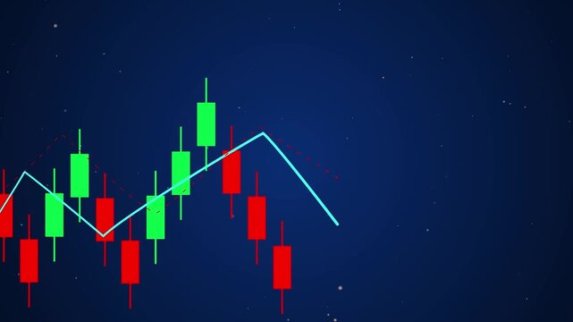Trade Stock market business and exchange financial growth graph Chart arrow . Business chart data graph diagram, business trading graph investment growth global trend arrow up and down icon animation