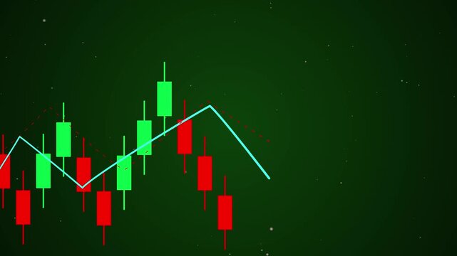 Trade Stock market business and exchange financial growth graph Chart arrow . Business chart data graph diagram, business trading graph investment growth global trend arrow up and down icon animation