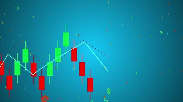 Trade Stock market business and exchange financial growth graph Chart arrow . Business chart data graph diagram, business trading graph investment growth global trend arrow up and down icon animation