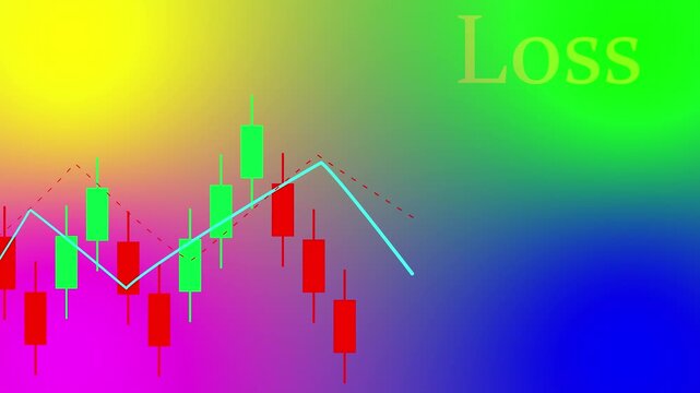 Trade Stock market business and exchange financial growth graph Chart arrow . Business chart data graph diagram, business trading graph investment growth global trend arrow up and down icon animation