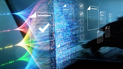 Futuristic data flow and global connectivity background with dynamic network lines and abstract digital technology visuals. Conceptual themes of artificial intelligence, big data, neural networks - Powered by Adobe