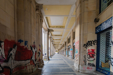 Cityscape of the streets of Warsaw (Poland)