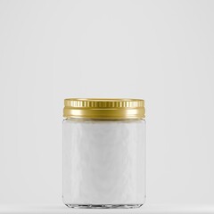 Glass Jar Mockup with Golden Lid