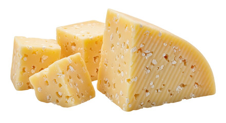 Isolated Cheese Pieces