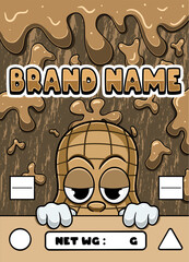 Peanut Strain Cartoon with Slime Background.