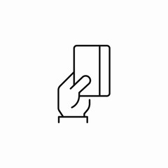 hand holding card icon sign vector