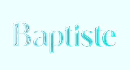 Baptiste name. Golden Name illustration. Colorful gradient graphic vector typography with removable background. 3D Separate european french name.	