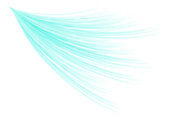 Blue air flow effect isolated on transparent background