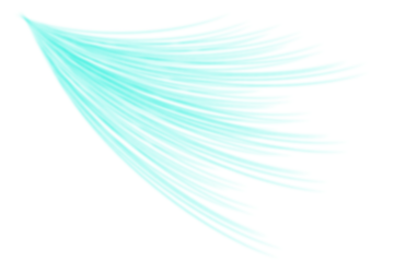 Blue air flow effect isolated on transparent background