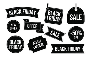 Black Friday and Offer Sale Labels Collection new offer