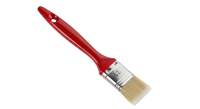 Isolated Paint Brush with Red Handle