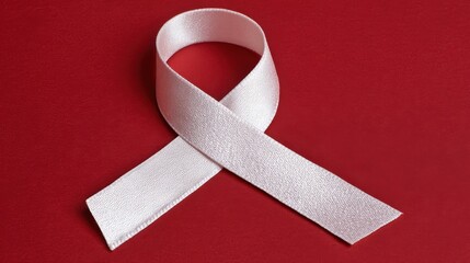 White Ribbon Symbol: Artistic Awareness Campaign Background for Cancer Care and Support